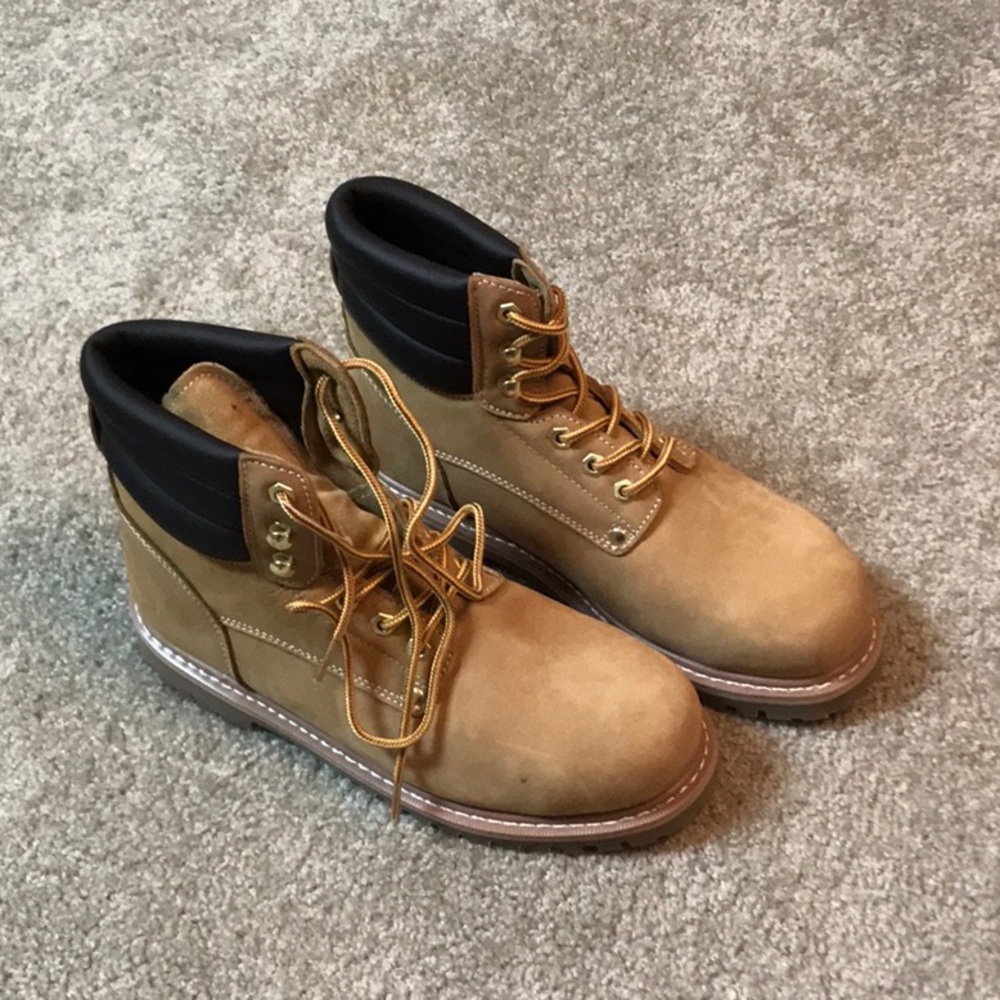 NWOT Men’s SEARS lace up Steel toe work boots w rubber soles - 9.5